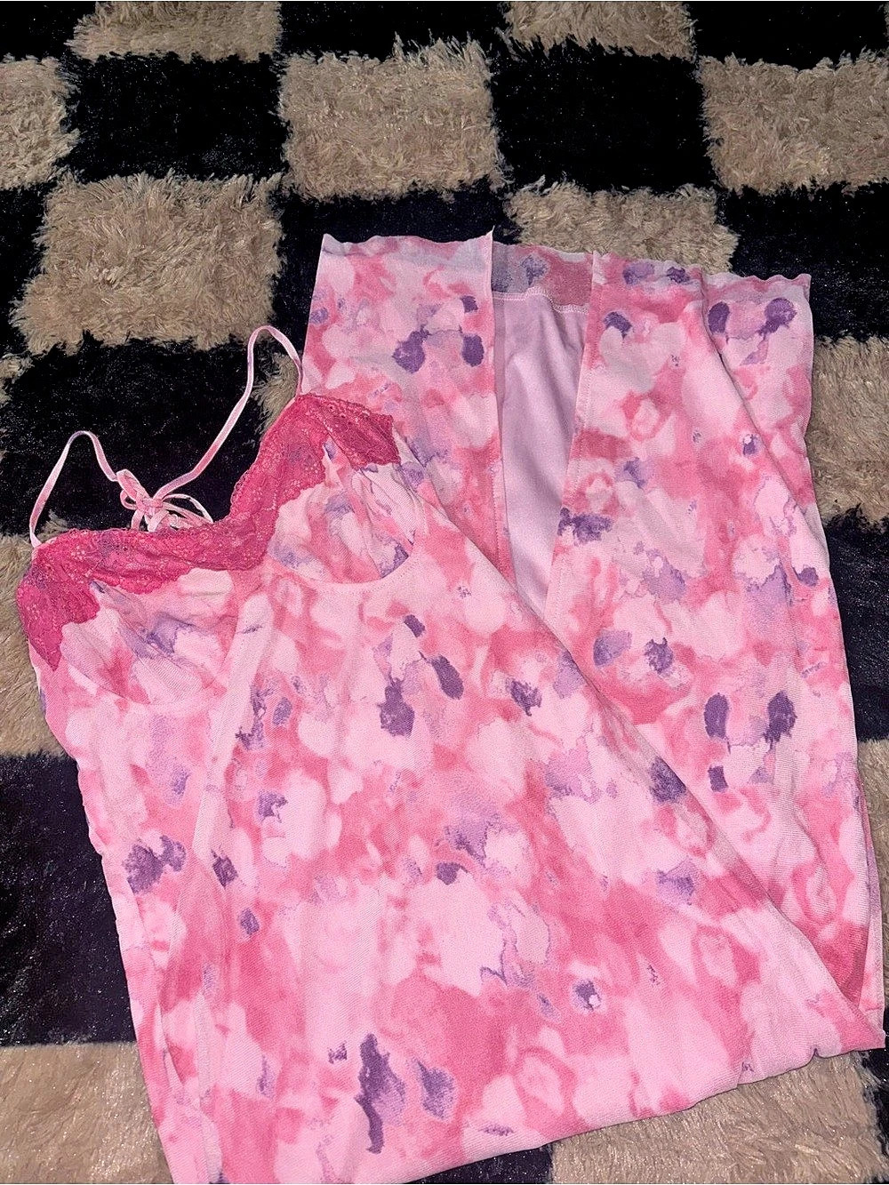 Crystal Doll Maxi  Dress in Pink & Purple Size Medium